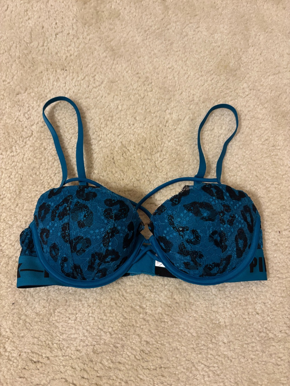 Victoria's Secret Pink Leopard Push Up Bra